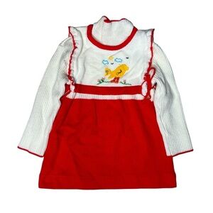 Vintage Sesame Street Toddle Time JCPenney Ribbed Knit Sweater Dress 4T 70s 80s